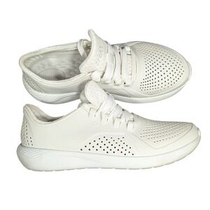 Crocs InMotion Pacer Size 8 Women's White Breathable Literide Lace up Sneaker